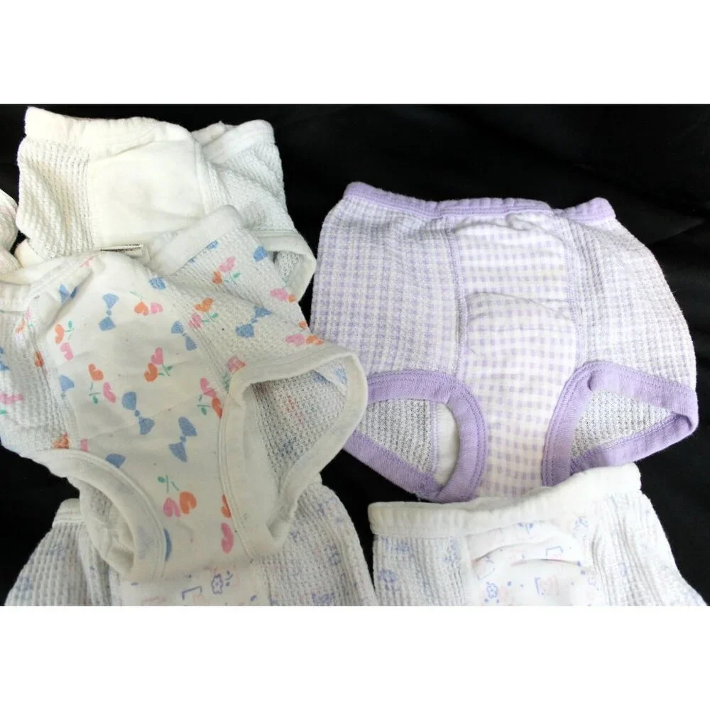 VTG Y2K 90s Gerber Cloth Training Pants 6 Pairs sz 2/3 Washable Padded